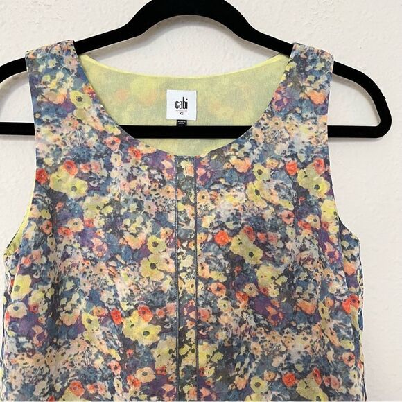 Cabi Positano Floral Print Tiered Tunic Blouse Top Size XS - Picture 5 of 7